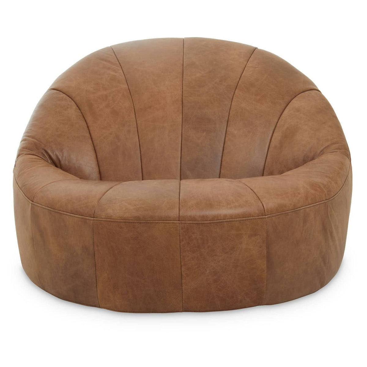 Noosa & Co. Living Hoxton Light Brown Leather Curved Chair House of Isabella UK