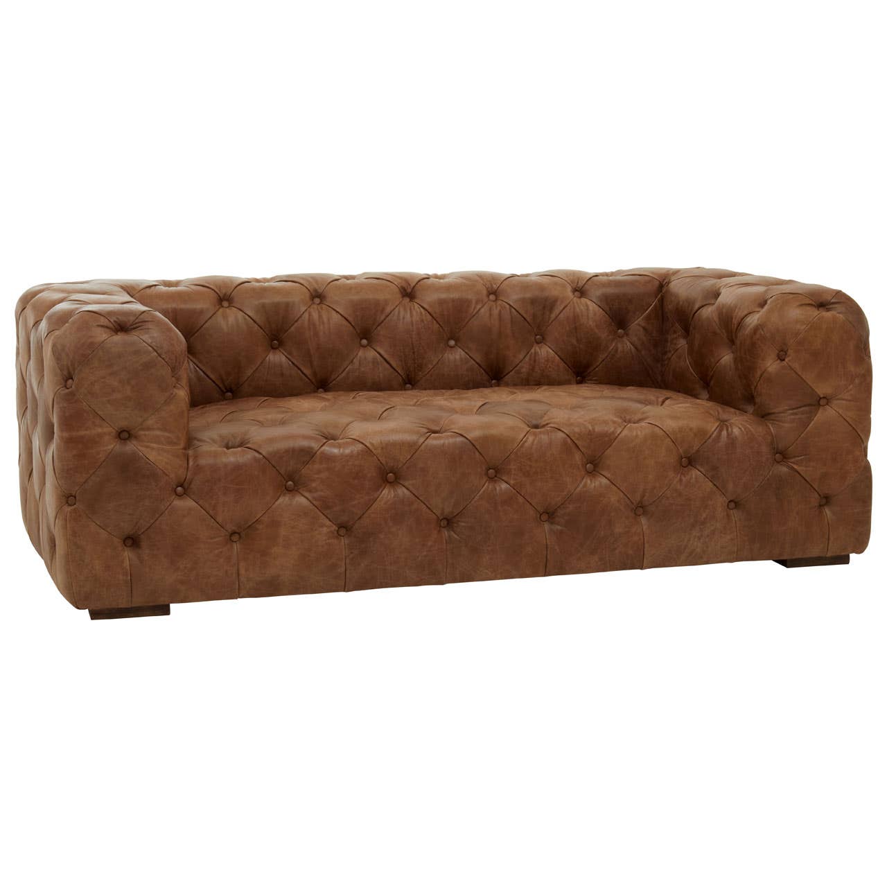 Noosa & Co. Living Hoxton Three Seat Tufted Leather Sofa House of Isabella UK