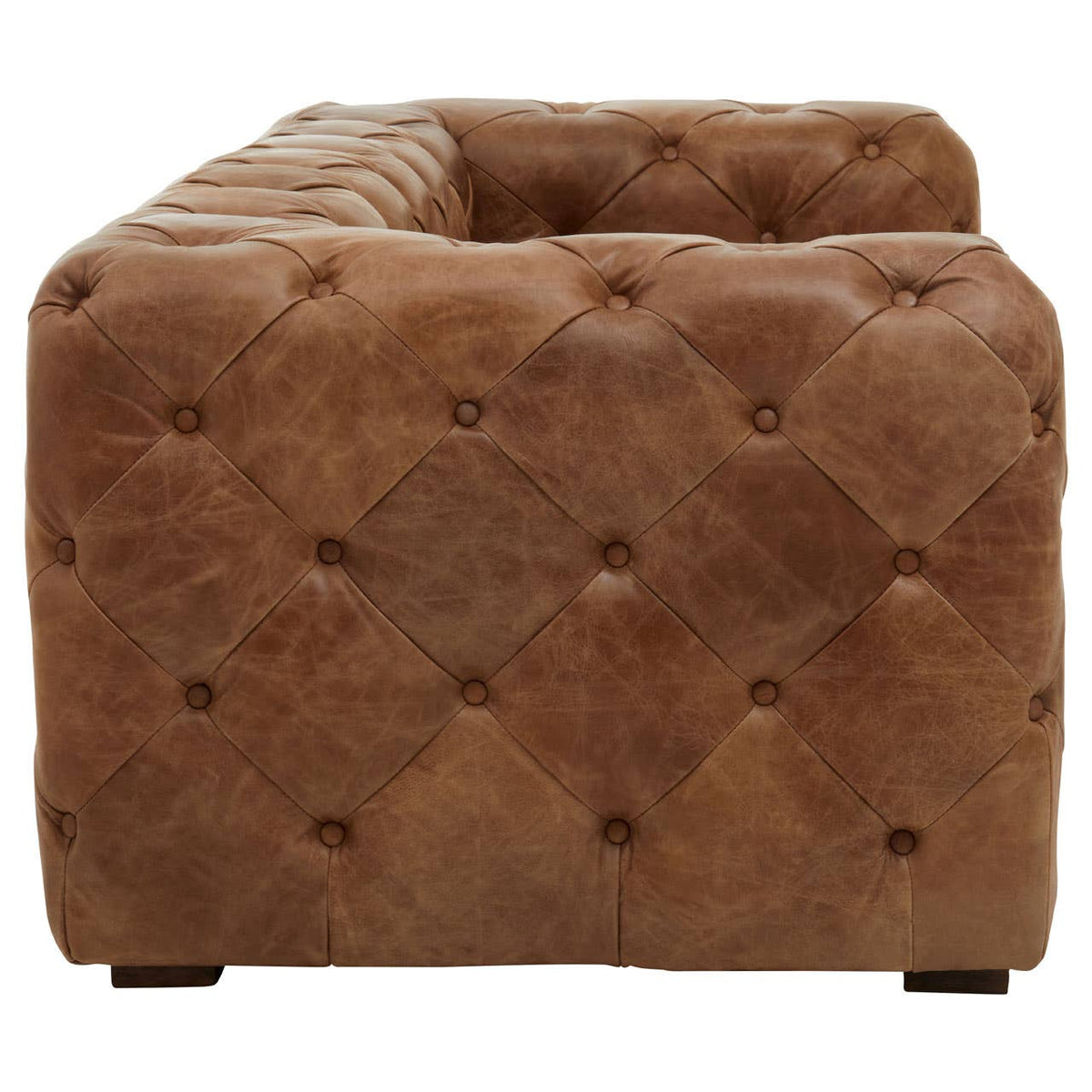 Hoxton Three Seat Tufted Leather Sofa.