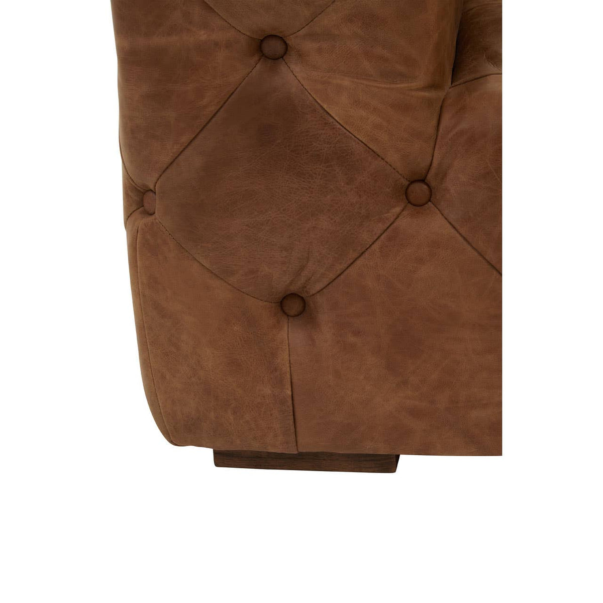 Hoxton Three Seat Tufted Leather Sofa.