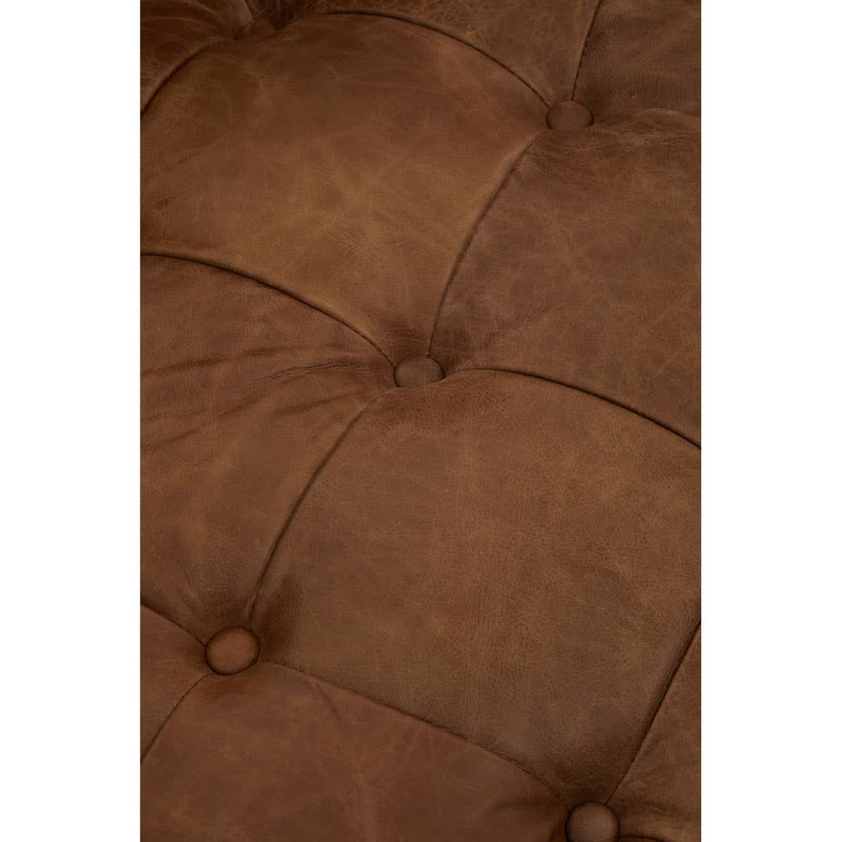 Hoxton Three Seat Tufted Leather Sofa.