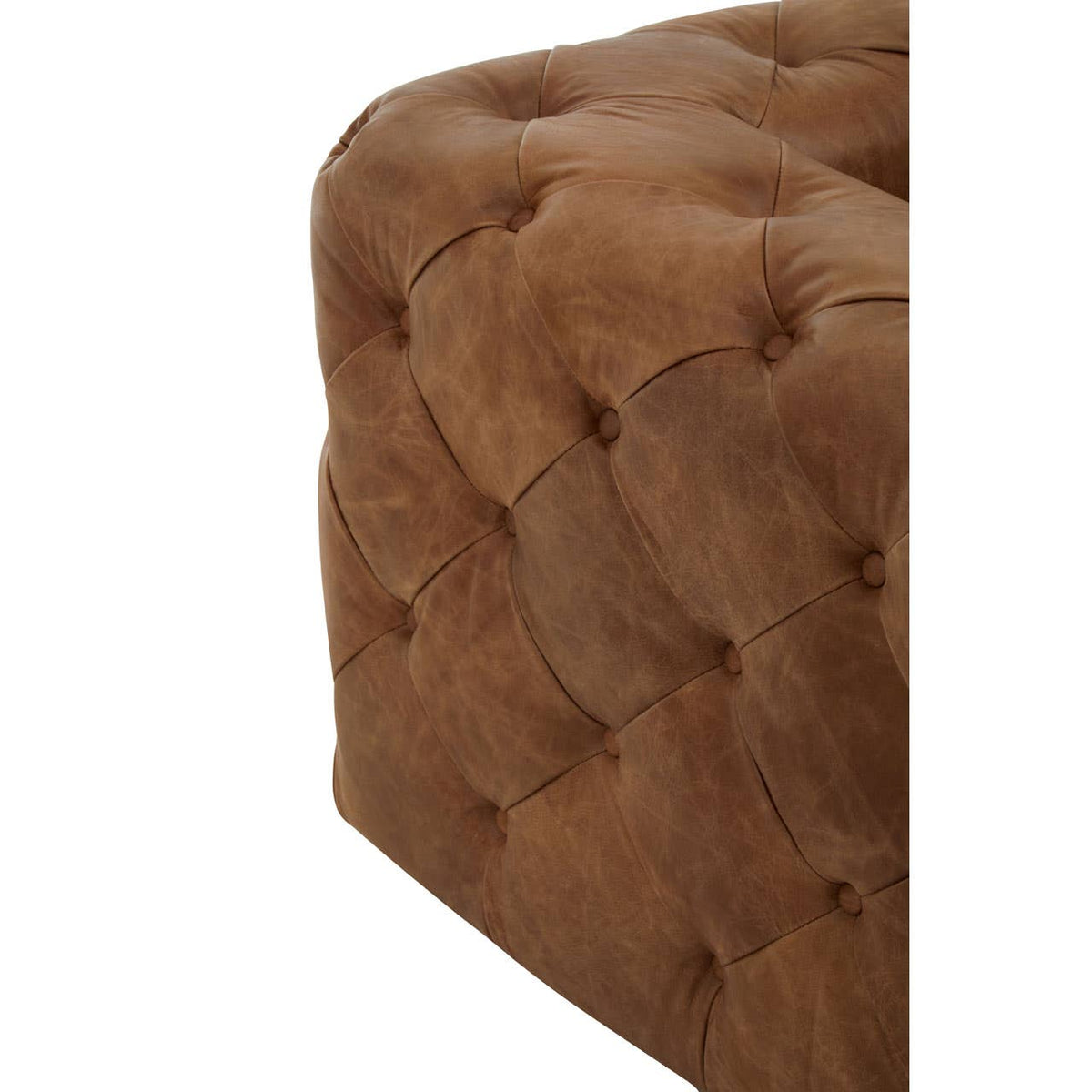 Hoxton Three Seat Tufted Leather Sofa.