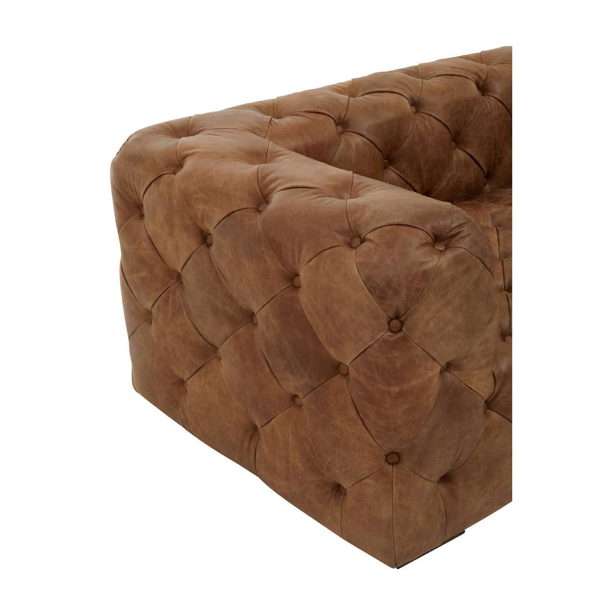Hoxton Three Seat Tufted Leather Sofa.