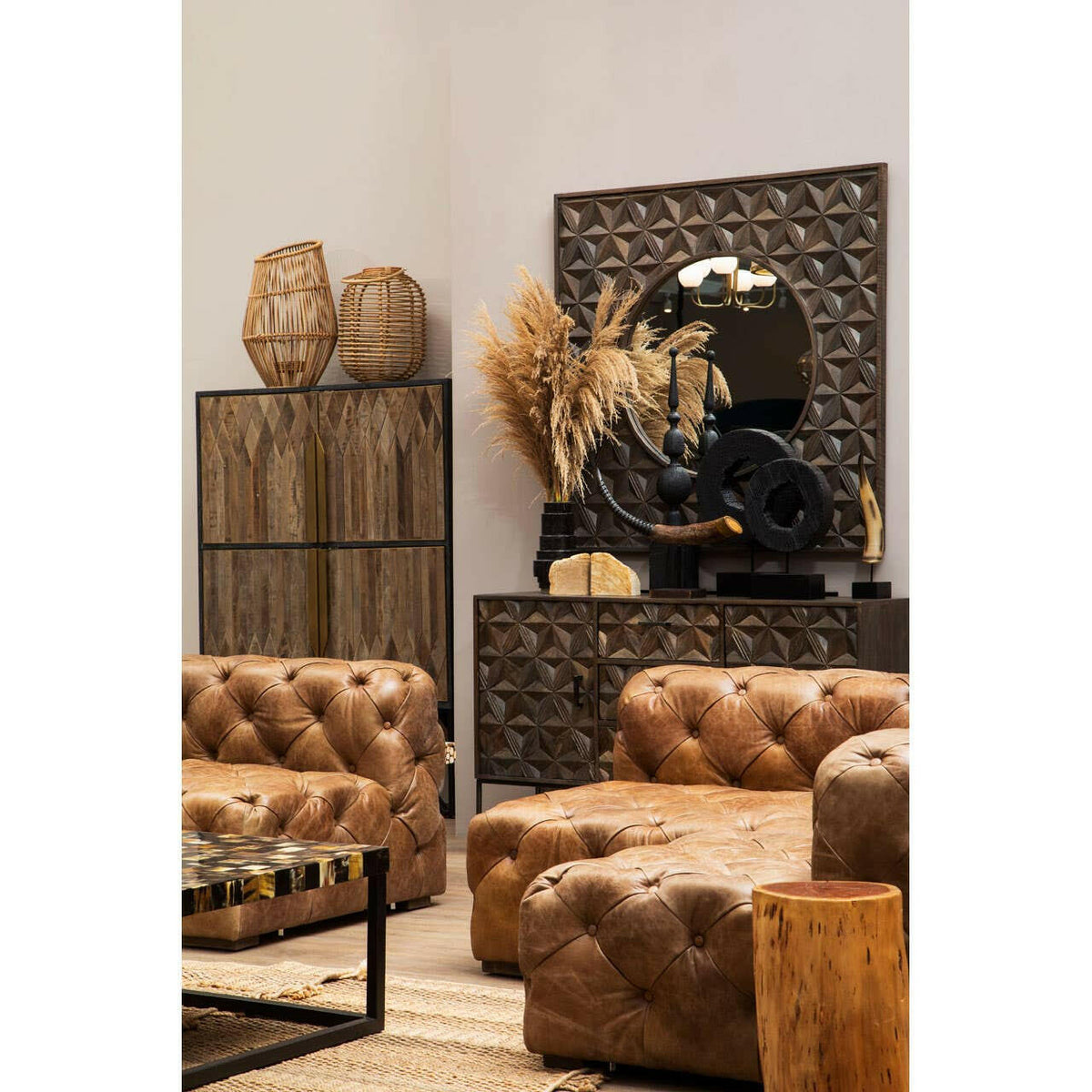 Hoxton Tufted Leather Chair.