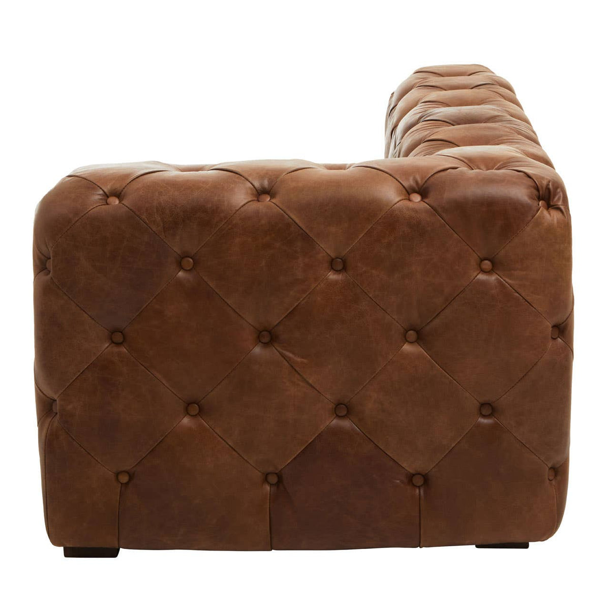 Hoxton Tufted Leather Left Arm Sofa.