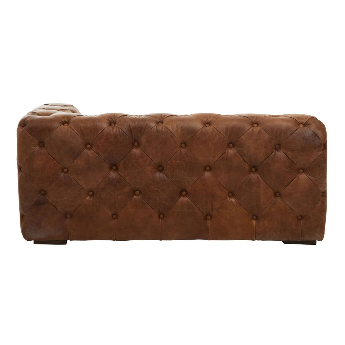 Hoxton Tufted Leather Left Arm Sofa.