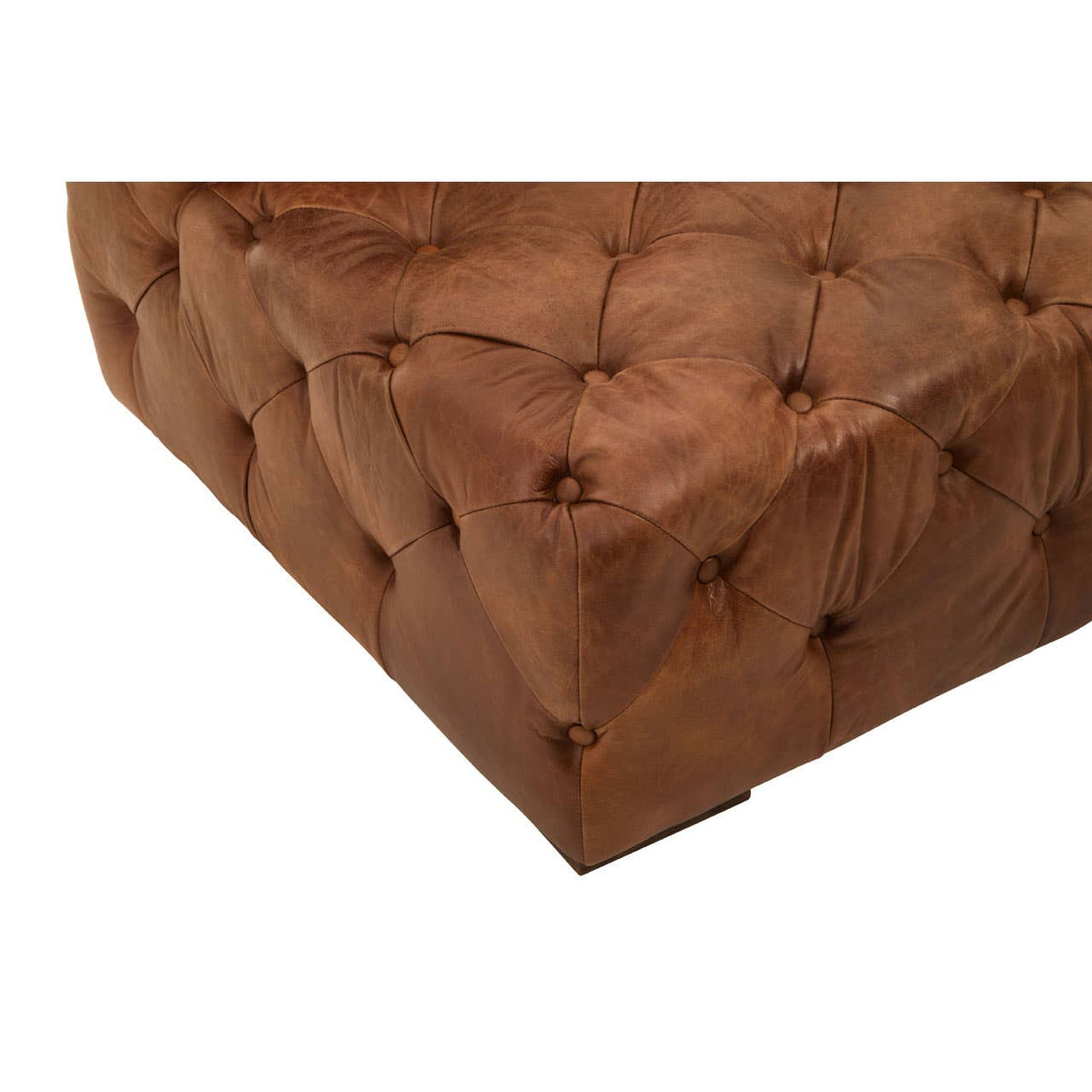 Hoxton Tufted Leather Left Arm Sofa.
