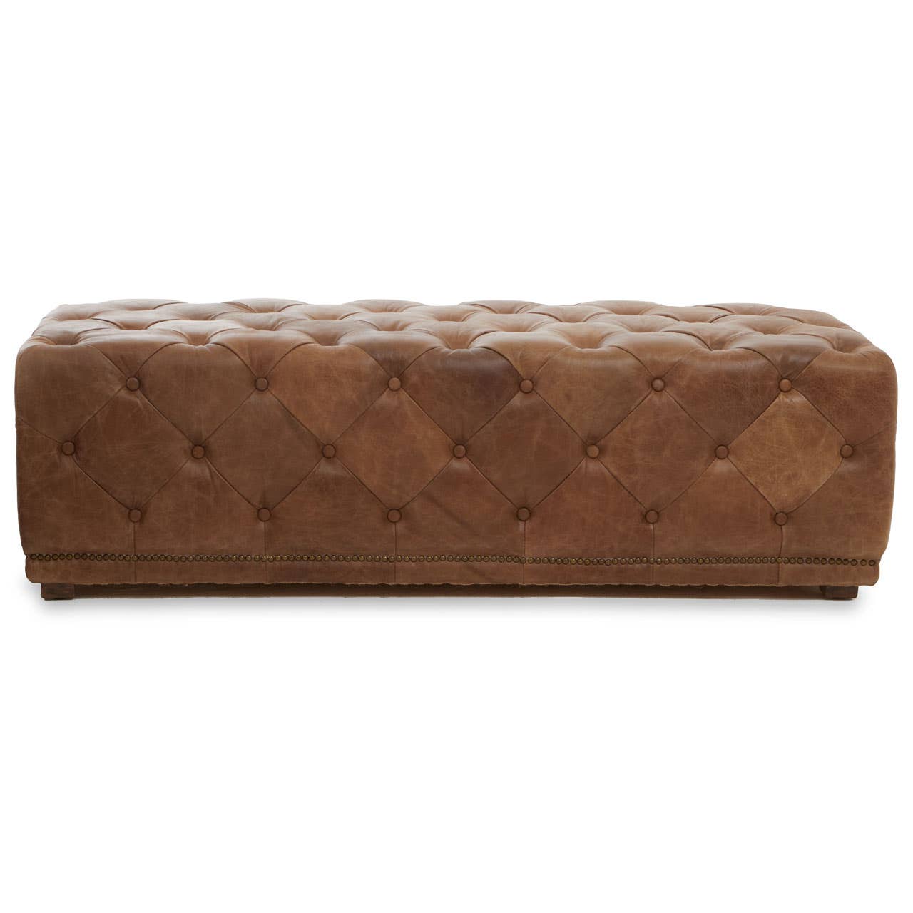 Noosa & Co. Living Hoxton Tufted Leather Rectangle Ottoman House of Isabella UK