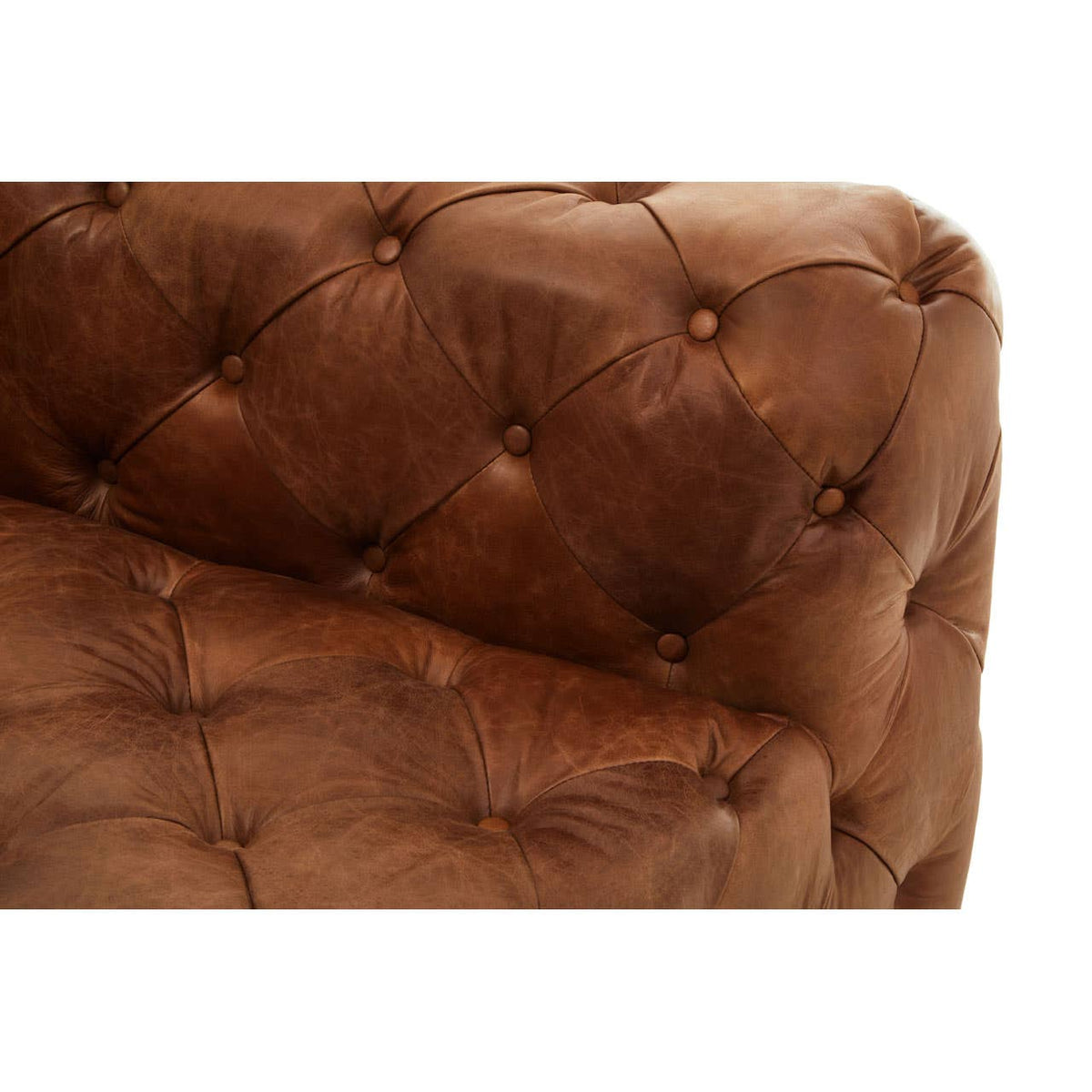 Hoxton Tufted Leather Right Arm Sofa.