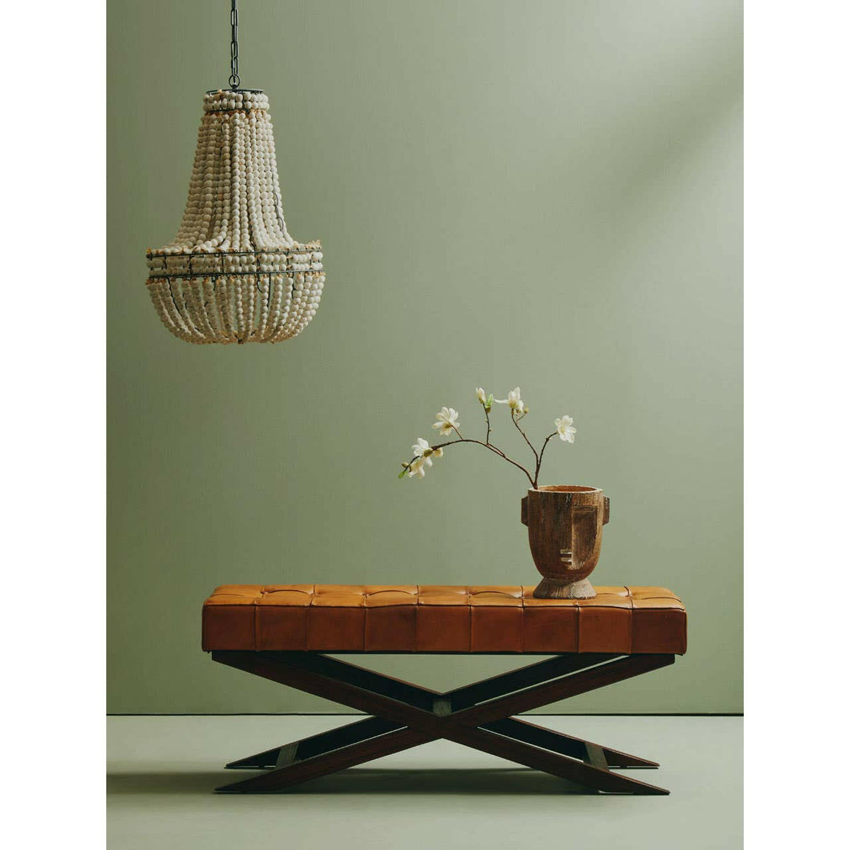 Inca Bench With Cross Base.