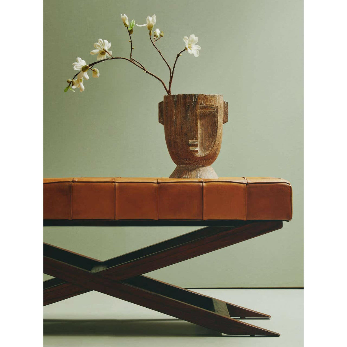 Inca Bench With Cross Base.