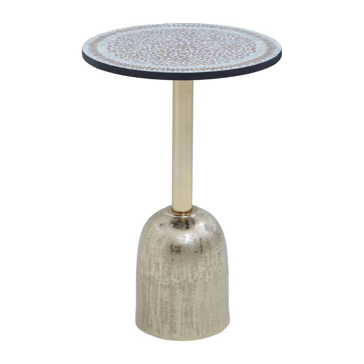 Inventivo Mosaic Top Gold Base Side Table.