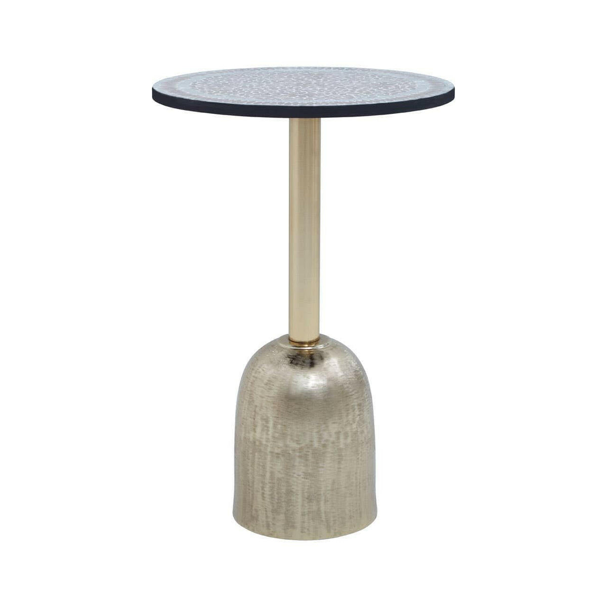 Inventivo Mosaic Top Gold Base Side Table.