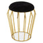 Jaipur Black Velvet And Gold Finish Stool.