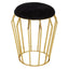 Jaipur Black Velvet And Gold Finish Stool.