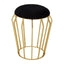 Jaipur Black Velvet And Gold Finish Stool.