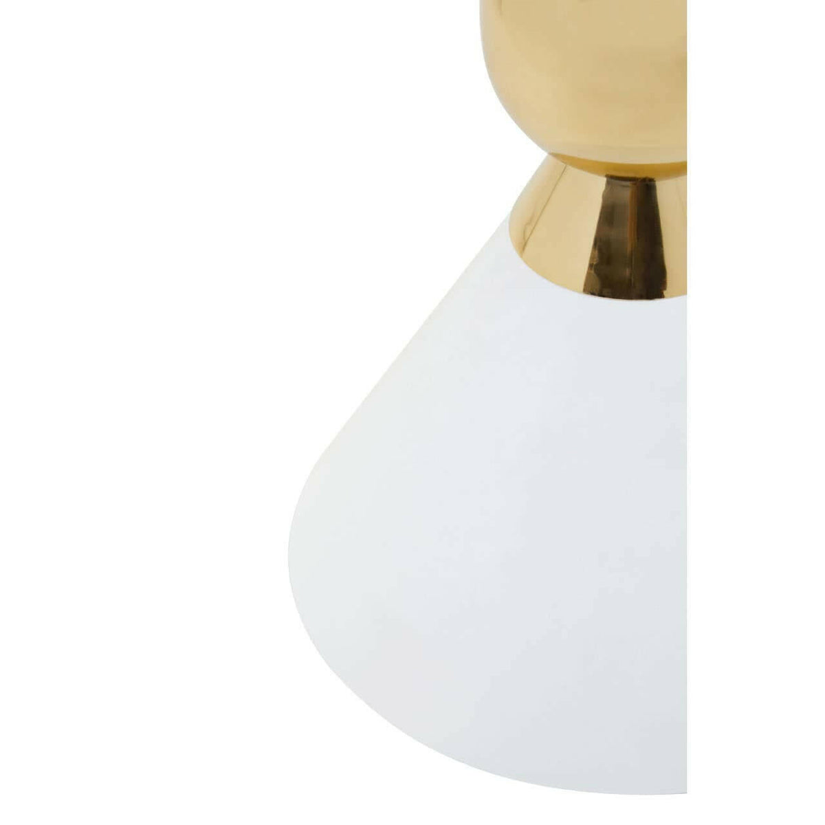 Jaipur White And Gold Finish Side Table.