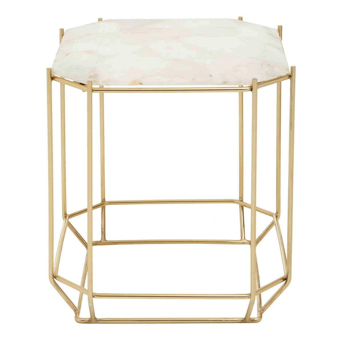 Jaipur White Quartz Side Table.