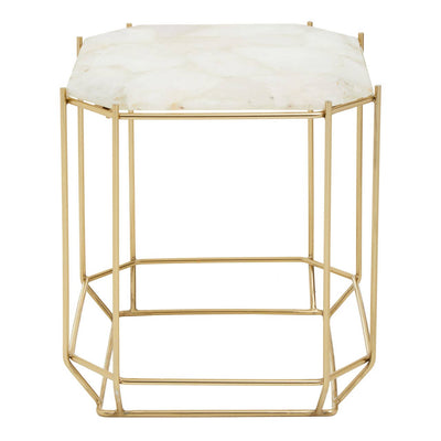 Noosa & Co. Living Jaipur White Quartz Side Table House of Isabella UK