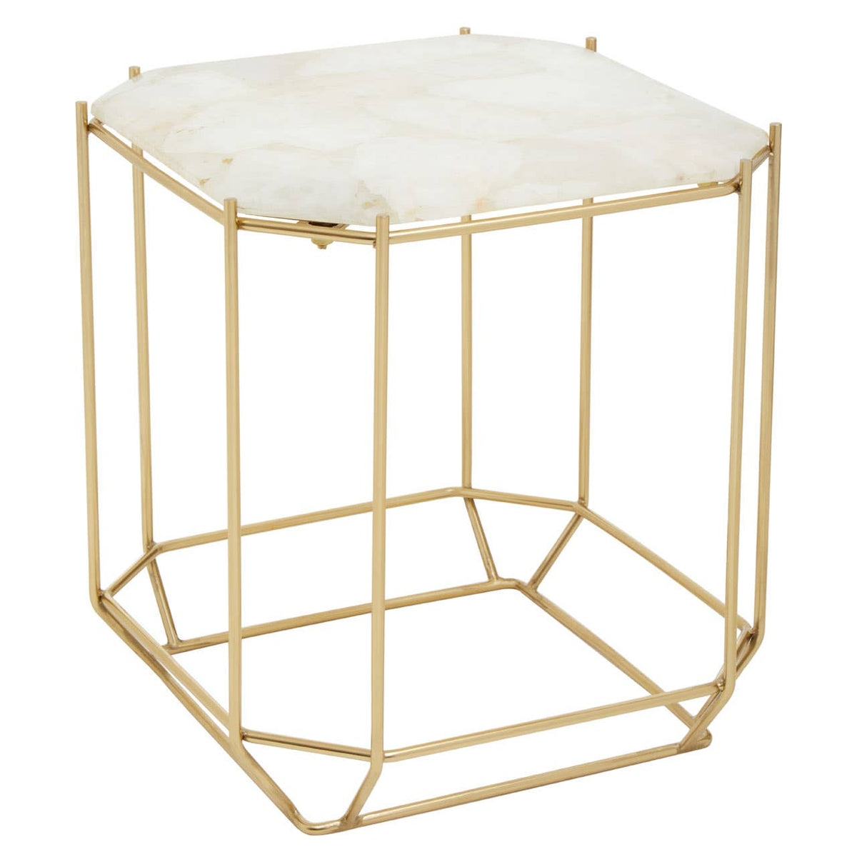 Jaipur White Quartz Side Table.