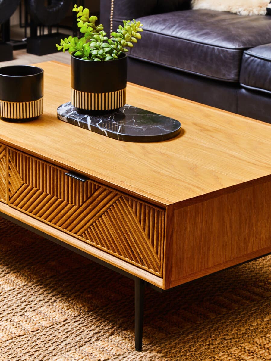 Jakara Natural Finish Wooden Coffee Table.