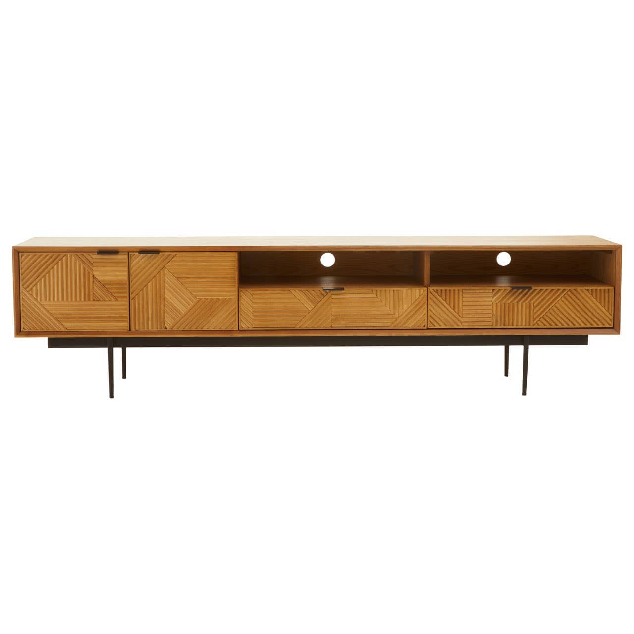 Noosa & Co. Living Jakara Natural Finish Wooden Media Unit House of Isabella UK