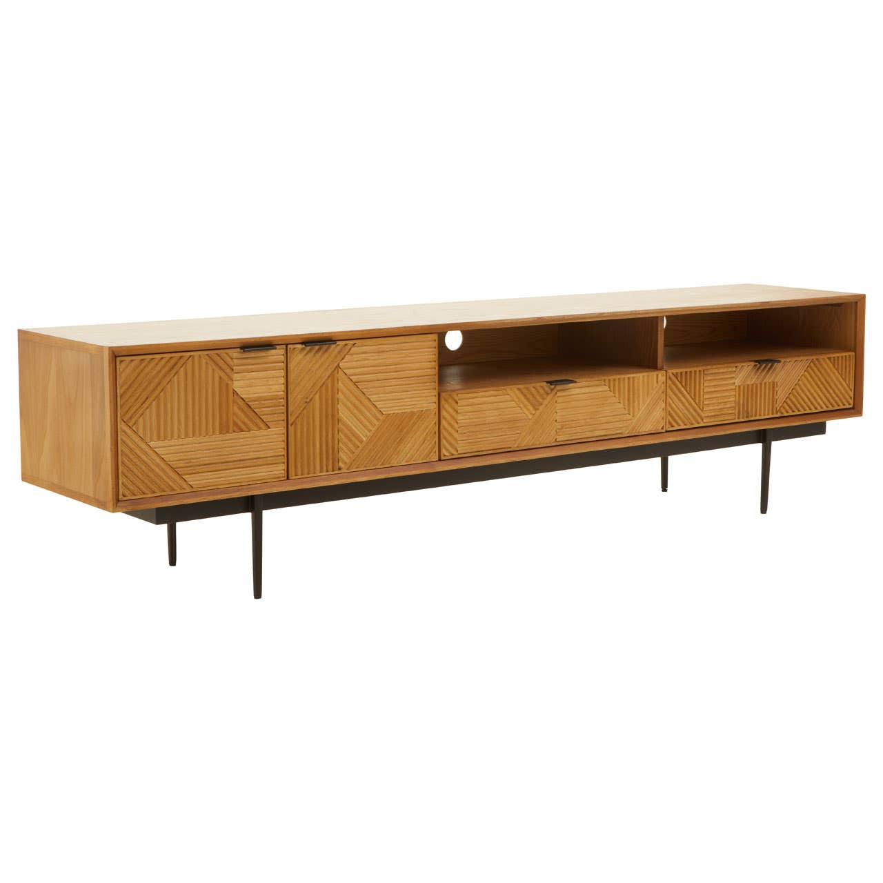 Noosa & Co. Living Jakara Natural Finish Wooden Media Unit House of Isabella UK