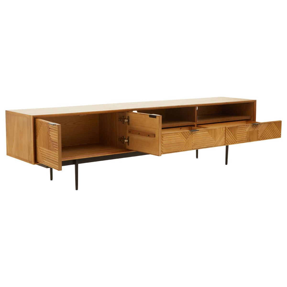 Jakara Natural Finish Wooden Media Unit.