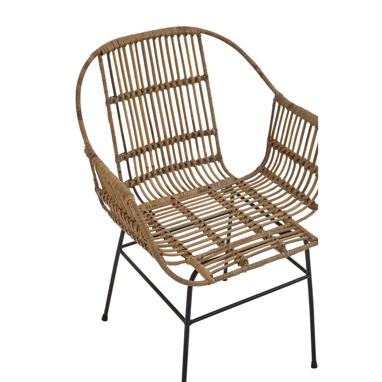 Noosa & Co. Living Java Natural Rattan With Black Metal Armchair Chair House of Isabella UK