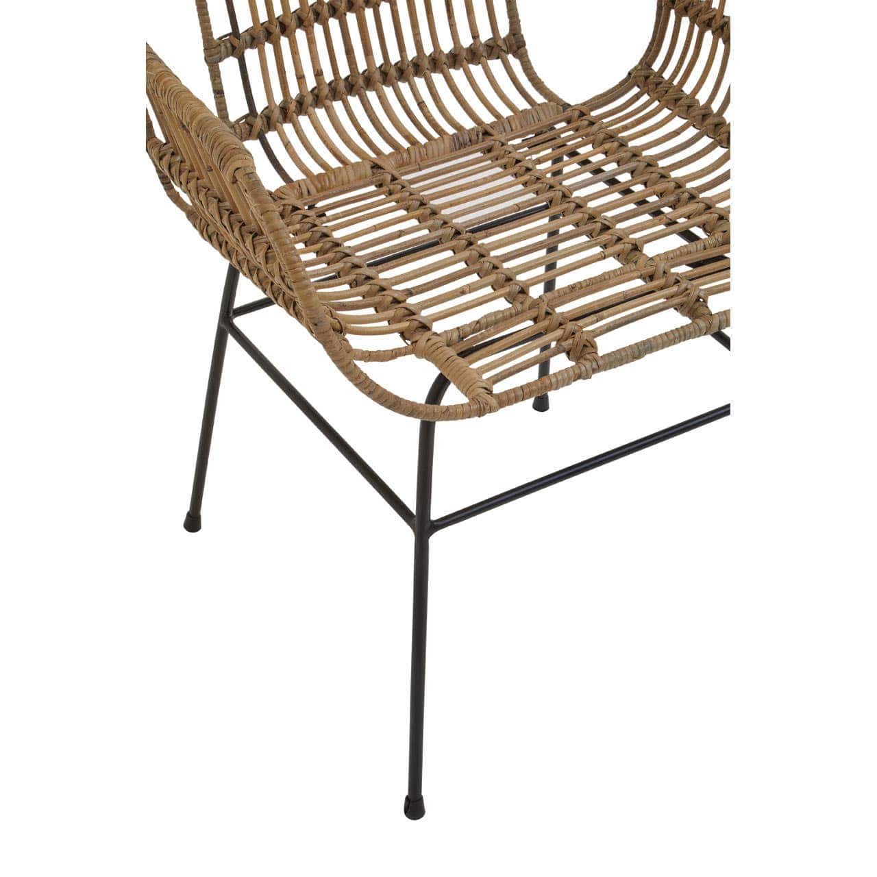 Noosa & Co. Living Java Natural Rattan With Black Metal Armchair Chair House of Isabella UK