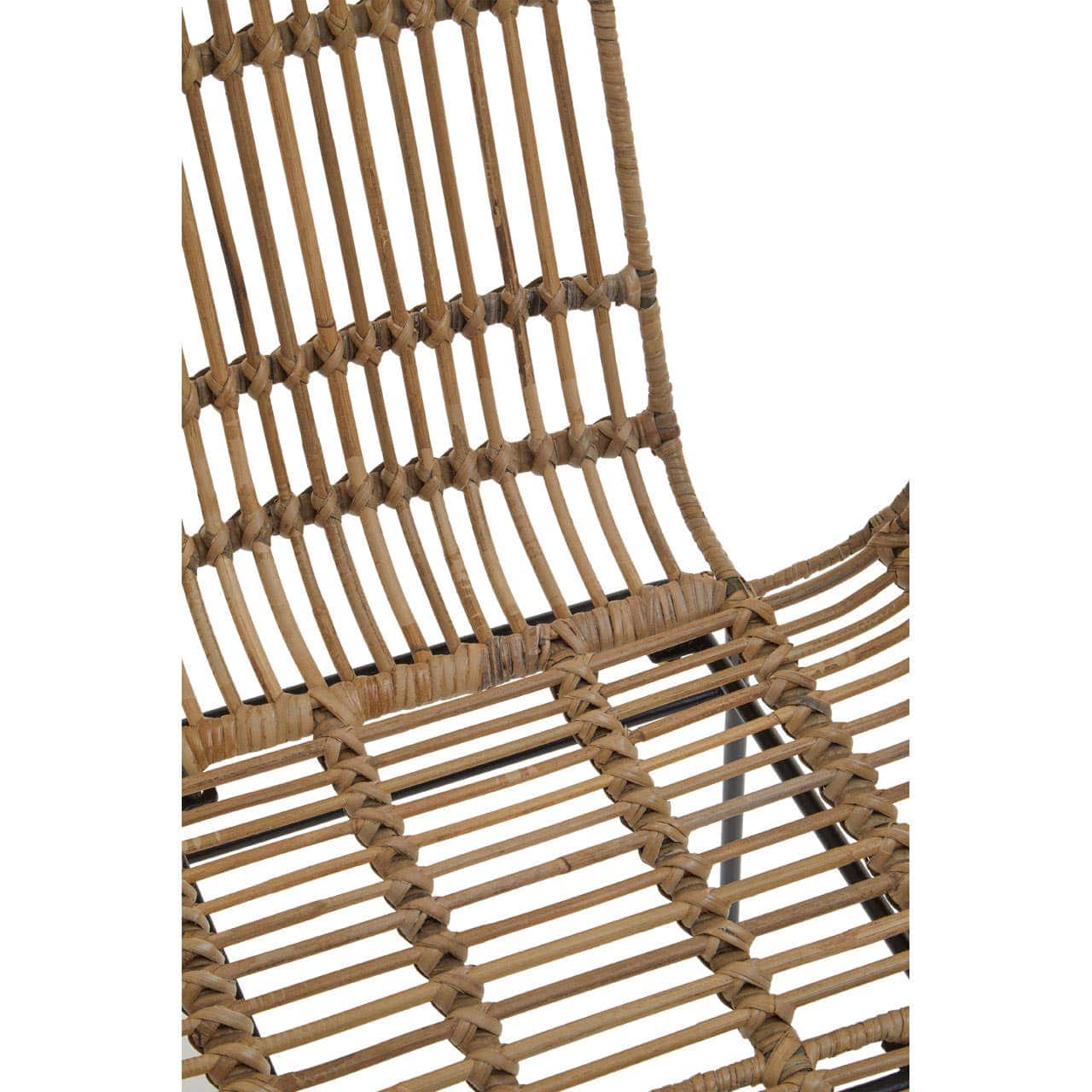 Noosa & Co. Living Java Natural Rattan With Black Metal Armchair Chair House of Isabella UK