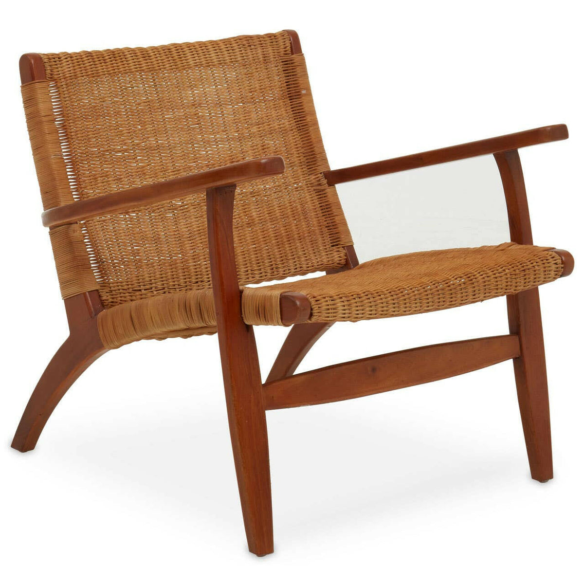 Java Woven Chair In Brown Natural Rattan.