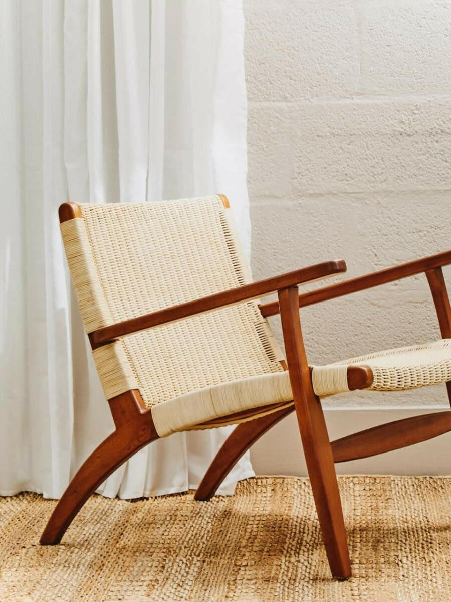 Java Woven Chair In Natural Rattan.