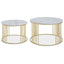 Jodie Set Of Two White Marble And Gold Frame Table.