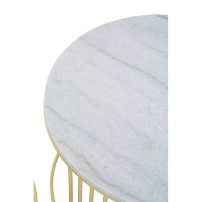 Noosa & Co. Living Jodie Set Of Two White Marble And Gold Frame Table House of Isabella UK