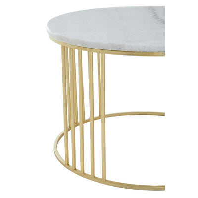 Noosa & Co. Living Jodie Set Of Two White Marble And Gold Frame Table House of Isabella UK