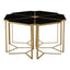Jodie Six Piece Black Top And Gold Frame Table Set.