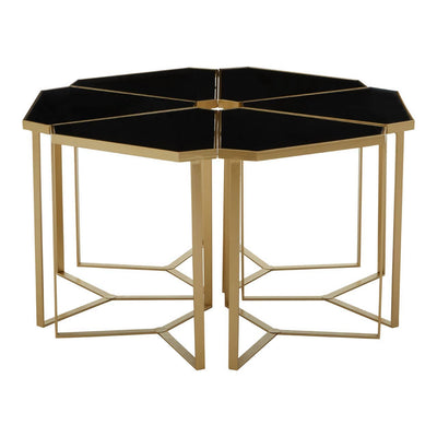 Noosa & Co. Living Jodie Six Piece Black Top And Gold Frame Table Set House of Isabella UK