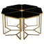 Jodie Six Piece Black Top And Gold Frame Table Set.