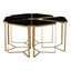 Jodie Six Piece Black Top And Gold Frame Table Set.