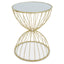 Jolie Hourglass Mirrored Top Gold Frame Side Table.