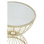 Jolie Hourglass Mirrored Top Gold Frame Side Table.