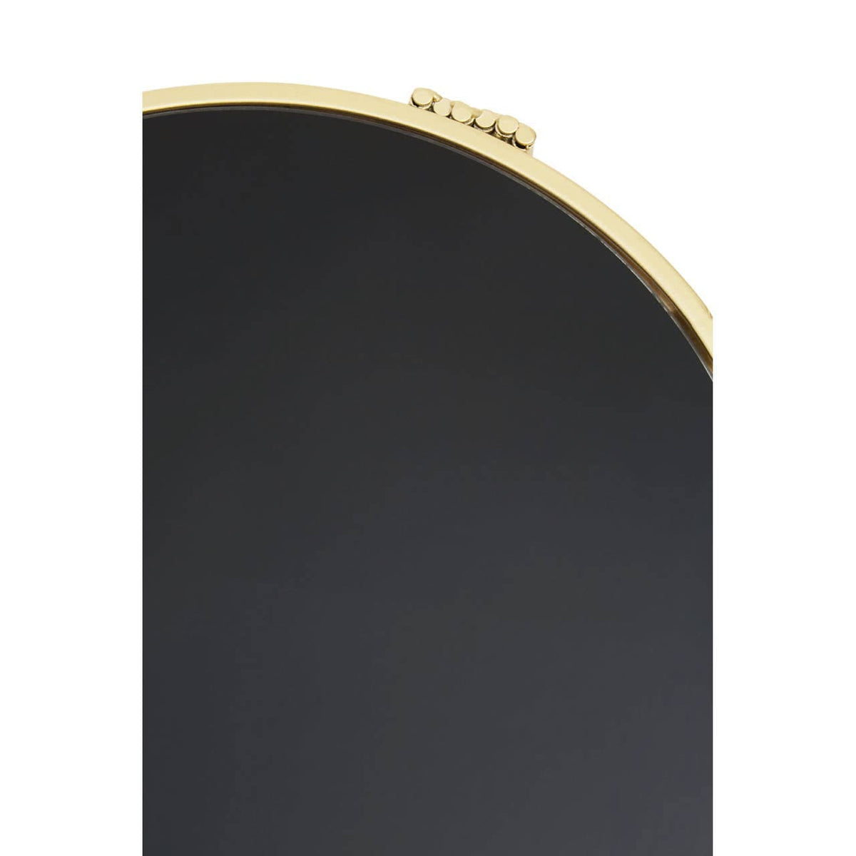 Jolie Round End Table Black Mirror And Gold Frame.
