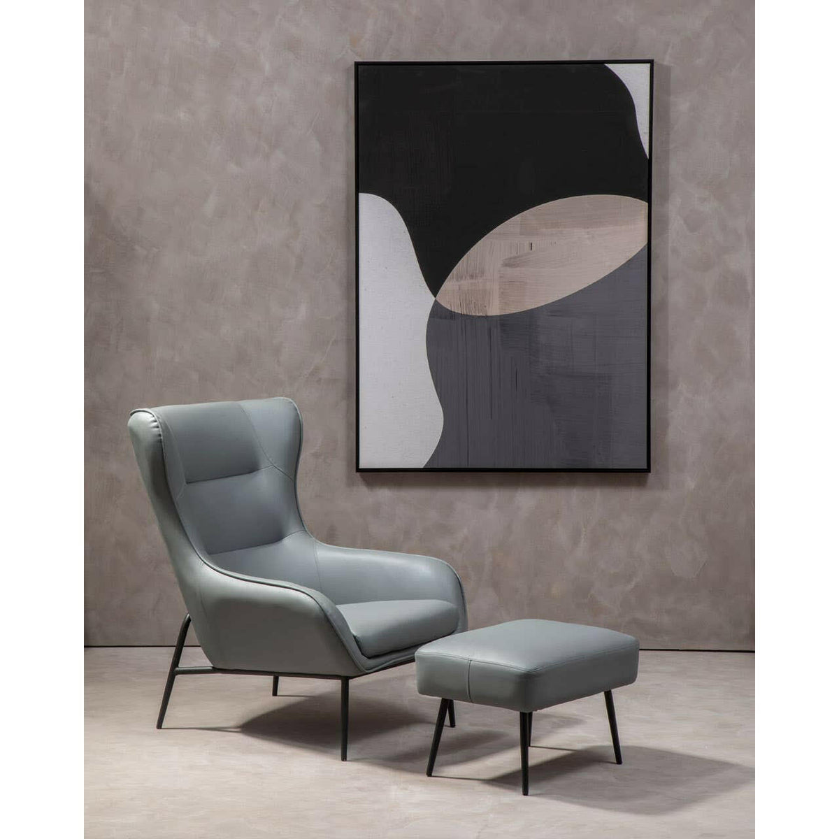 Kaiko Grey Armchair And Footstool.