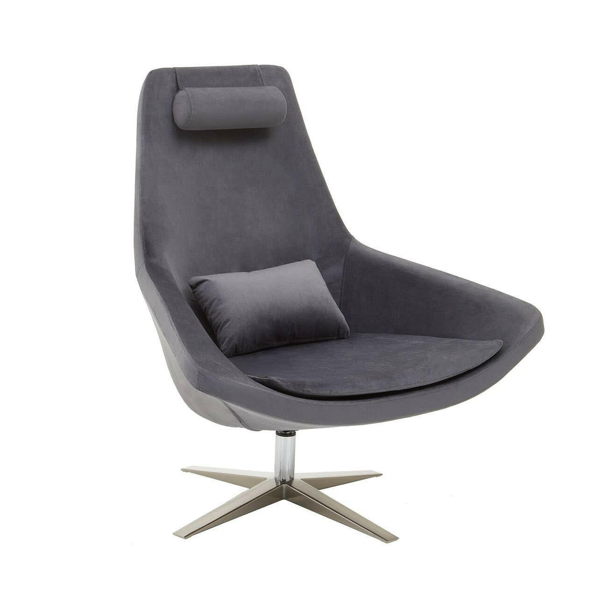 Kalo Grey Velvet Armchair.