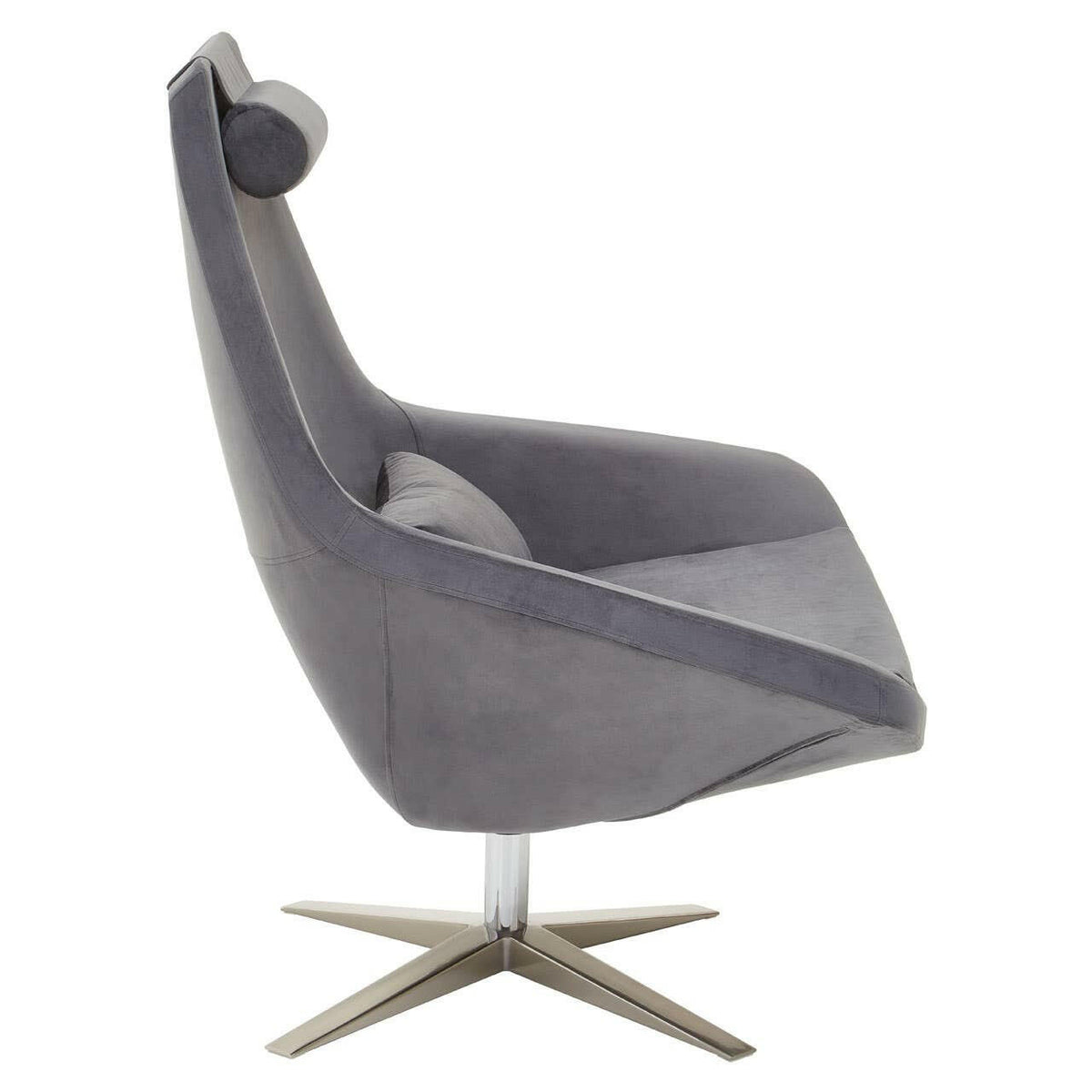 Kalo Grey Velvet Armchair.