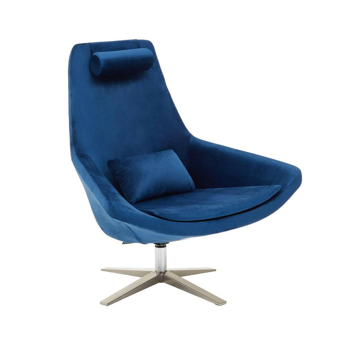 Kalo Navy Velvet Armchair.