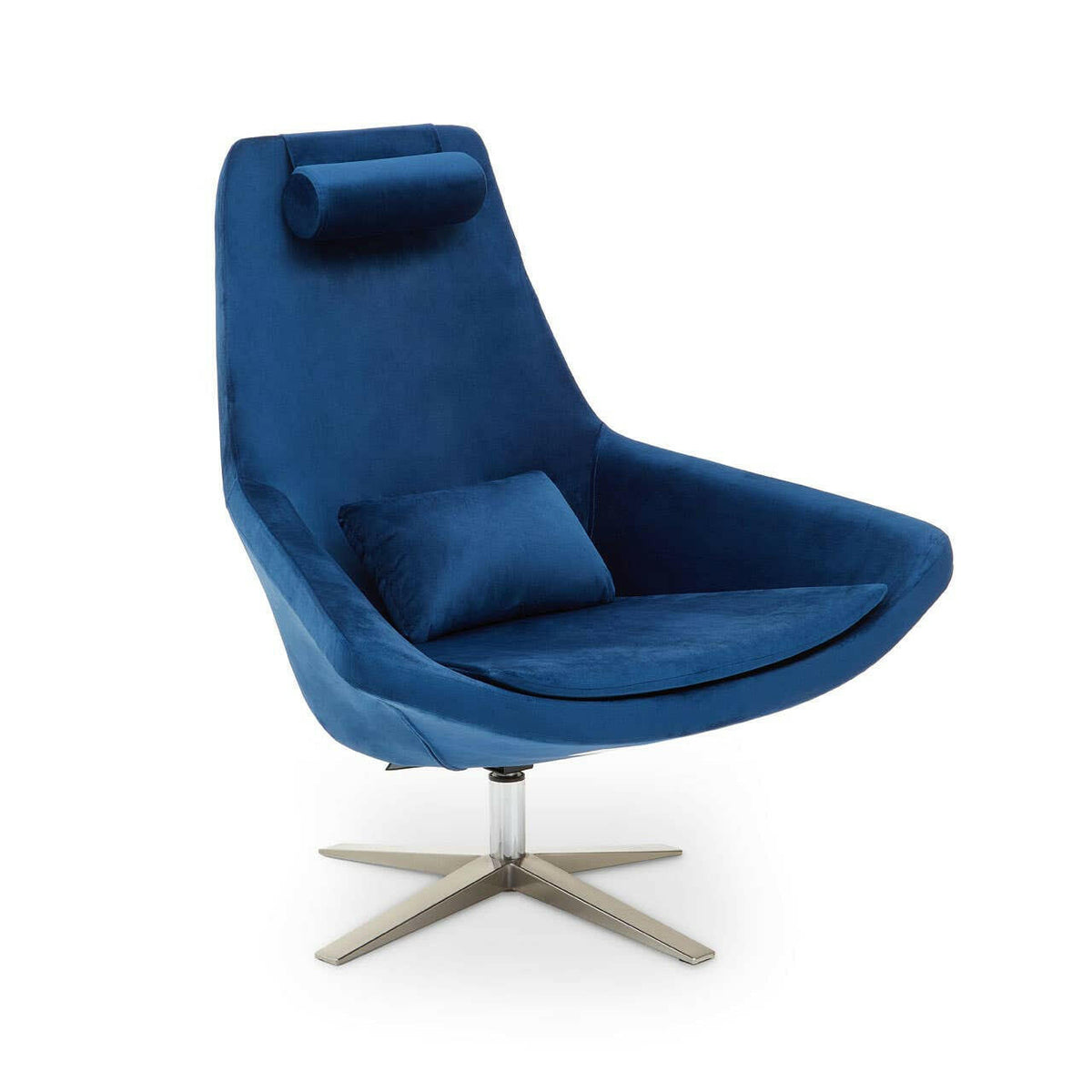 Kalo Navy Velvet Armchair.
