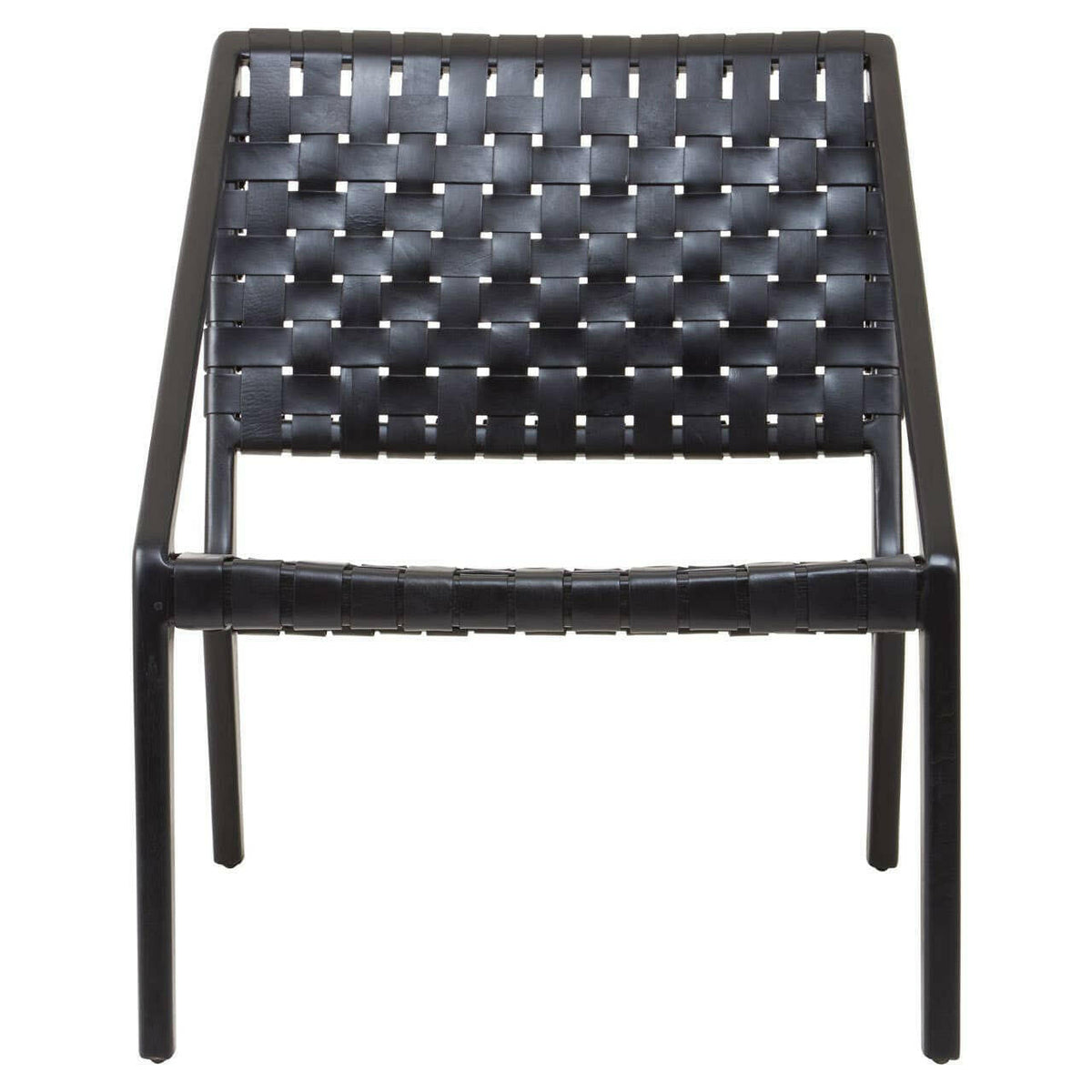 Kendari Black Leather Woven Chair.
