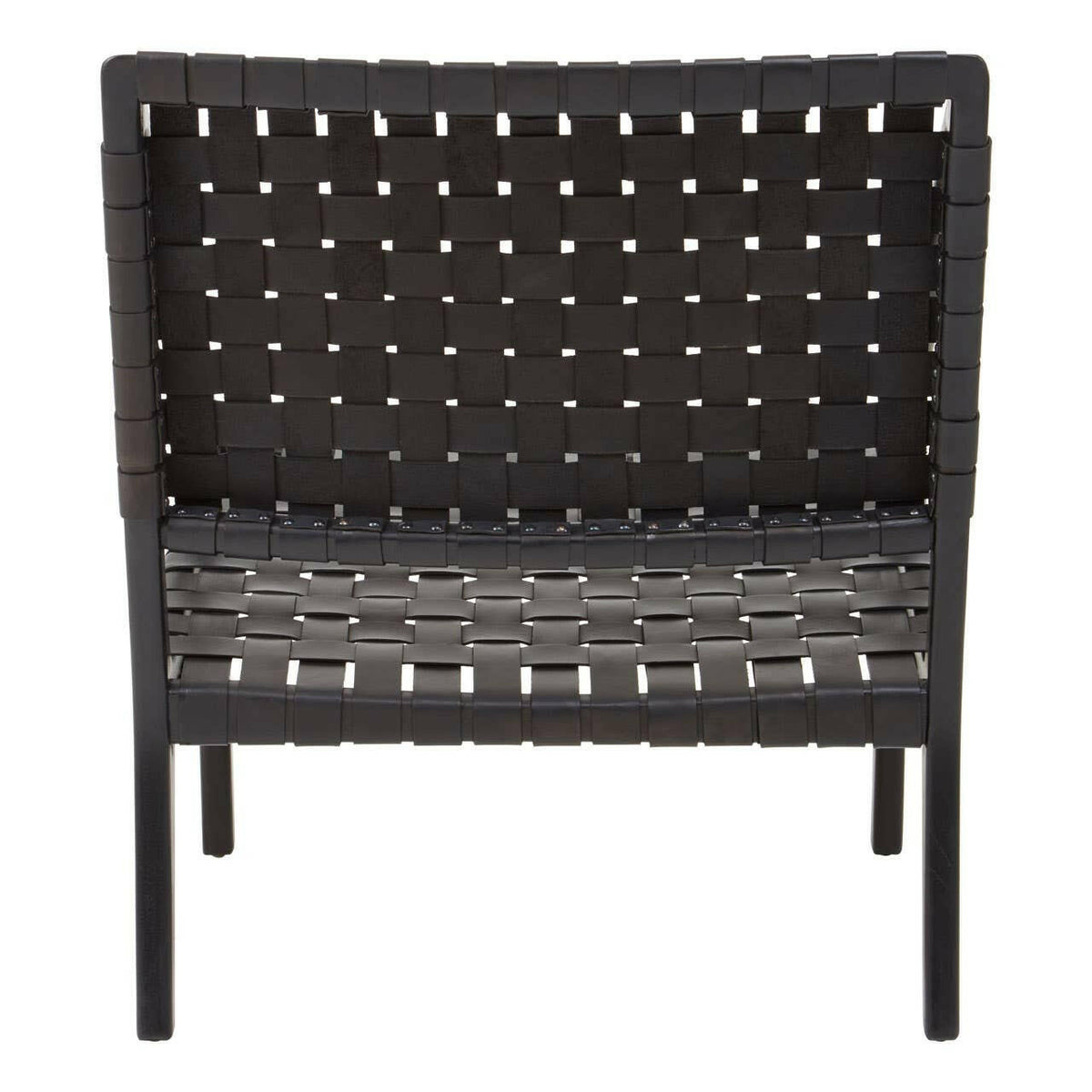 Kendari Black Leather Woven Chair.